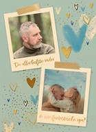 Fotokaart met hartjes allerliefste vader en fantastische opa